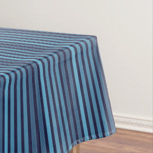 Nappe Motif uni rayé bleu rétro