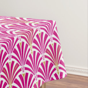 Nappe Motif ventilateur Art déco - rose fushia