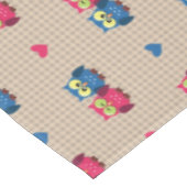 Nappe Motif vérifié avec des hiboux d'amour (Angle)