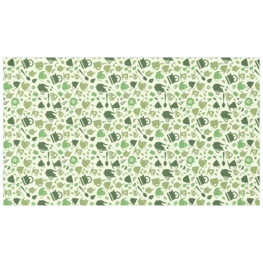 Nappe Motif vert à thème thé (Devant (Horizontal))