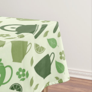 Nappe Motif vert à thème thé