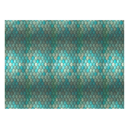 Nappe Motif vert de menthe d'échelles de poissons de (Devant (Horizontal))