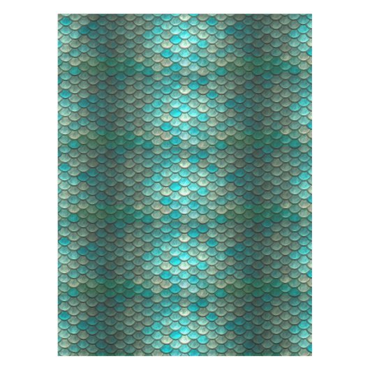 Nappe Motif vert de menthe d'échelles de poissons de (Devant)