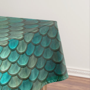 Nappe Motif vert de menthe d'échelles de poissons de