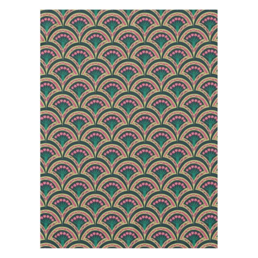 Nappe motif vert en forme de coque (Devant)