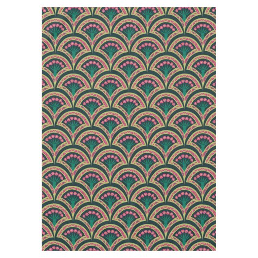 Nappe motif vert en forme de coque (Devant)