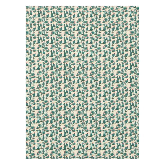 Nappe Motif vert et rouge de cactus (Devant)