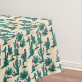 Nappe Motif vert et rouge de cactus (In Situ)