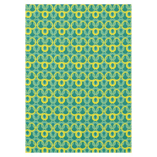 Nappe motif vert jaune géométrique Abstrait (Devant)