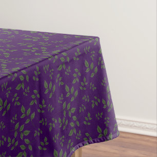 Nappe Motif vert violet feuilles élégant