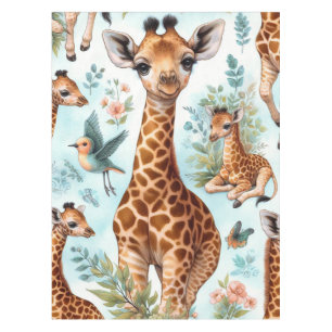 Nappe Motif vintage Cute Baby Giraffe