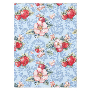 Nappe Motif vintage de fraises et fleurs