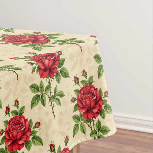 Nappe Motif vintage de rose rouge (In Situ)