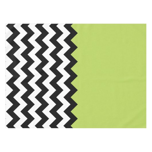 Nappe Motif Zigzag noir et blanc, Chevron, Vert (Devant (Horizontal))