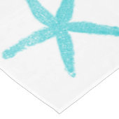 Nappe Motifs de poisson étoilé Turquoise Blue White Eleg (Angle)