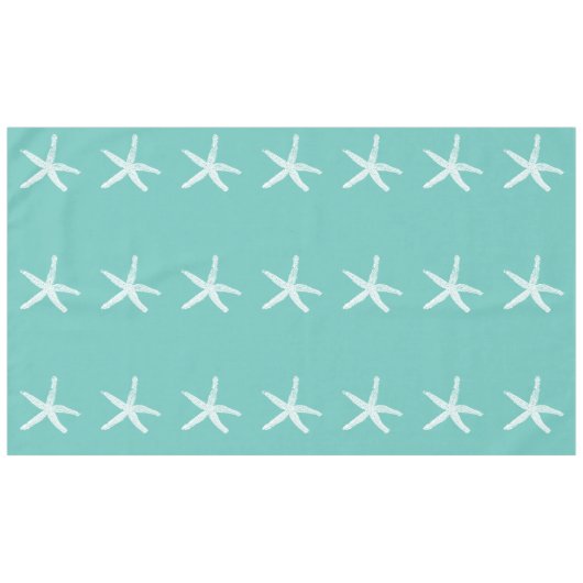 Nappe Motifs d'écrevisse blanche Couleur Turquoise bleue (Devant (Horizontal))