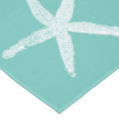 Nappe Motifs d'écrevisse blanche Couleur Turquoise bleue (Angle)