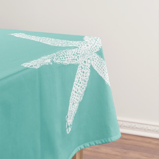 Nappe Motifs d'écrevisse blanche Couleur Turquoise bleue (In Situ)
