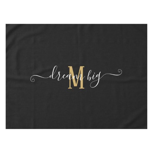 Nappe Motivationnel Dire Dream Big Monogram Black Gold (Devant (Horizontal))