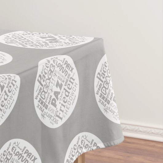 Nappe Mots de paix multilingue en tissu de table. (In Situ)