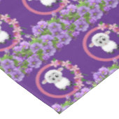 Nappe Mouton blanc pourpre floral (Angle)