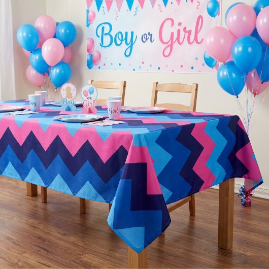 Nappe moyenne à motif chevron bleu rose Cool