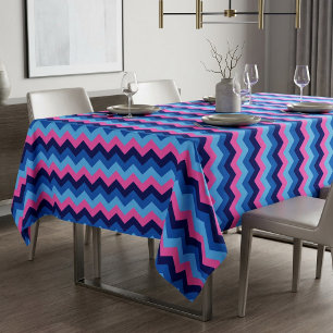 Nappe moyenne à motif chevron bleu rose Cool