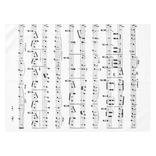 Nappe Musique de feuille blanche (Devant (Horizontal))