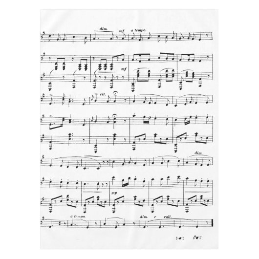 Nappe Musique de feuille blanche (Devant)