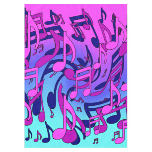 Nappe Musique Magnifique Notes Colorées Tourbillonnantes