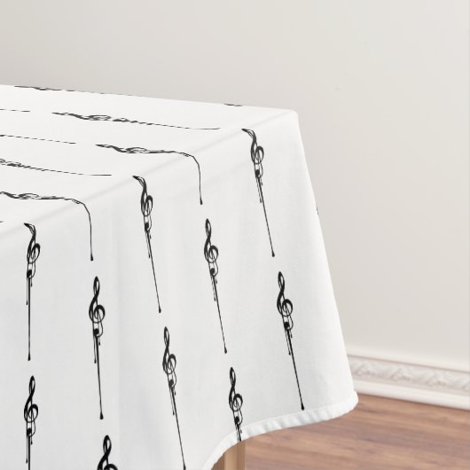 Nappe Musique Motif Melting Treble Clef noir et blanc (In Situ)