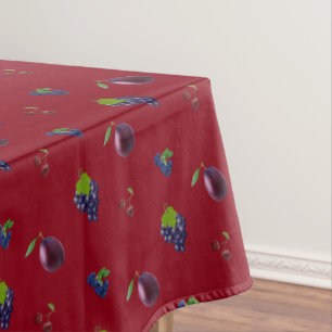 Nappe Myrtilles, raisins et fruits violets sur fond bord