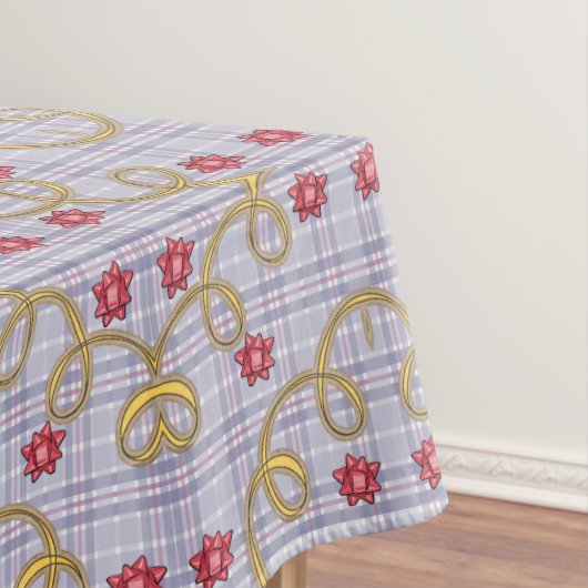 Nappe Nappe, Joyeux Noël Bleu Plaid Red Bows (In Situ)