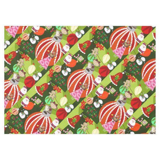 Nappe Nappe, Joyeux Noël Green Bows Rouge (Devant (Horizontal))