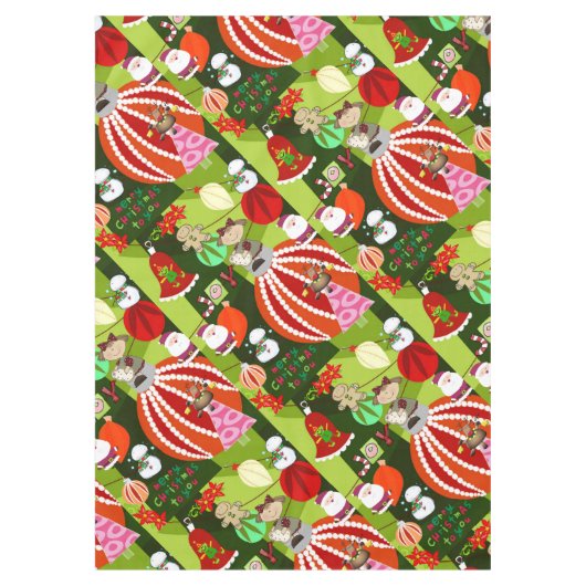 Nappe Nappe, Joyeux Noël Green Bows Rouge (Devant)