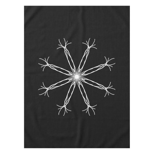 Nappe Nappes, noir et blanc, fleurs de kaléidoscope (Devant)