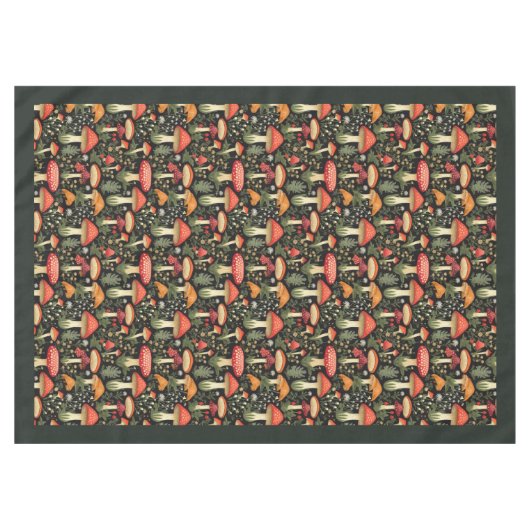 Nappe Nature-Inspired Tablecloth Mushrooms & Moss Art (Devant (Horizontal))