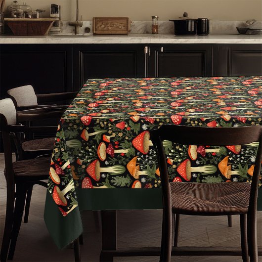 Nappe Nature-Inspired Tablecloth Mushrooms & Moss Art