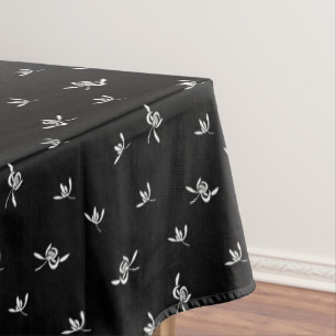 Nappe Nature Vintage Vent Flore blanche noire