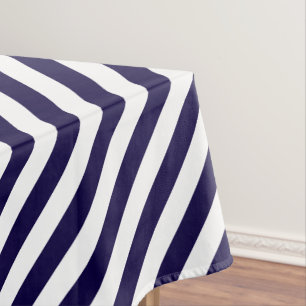 Nappe Navy Blue White Stripes Motif Modern Chic Trendy