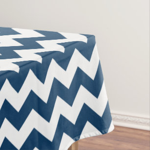 Nappe Navy Zigzag, Navy Chevron, Motif géométrique