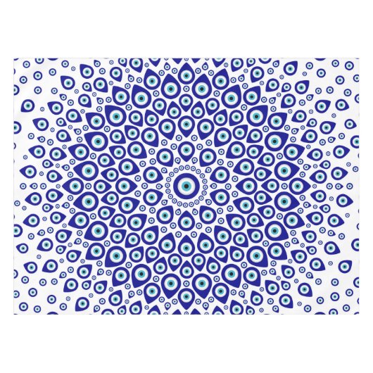 Nappe Nazar - ornement circulaire #1 d'oeil turc (Devant (Horizontal))