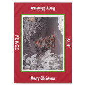 Nappe Neige couvert de sapin de Noël Lumières Rouge Vert (Devant)