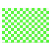 Nappe Neon Green Blanc À damiers Checkerboard Vintage (Devant (Horizontal))
