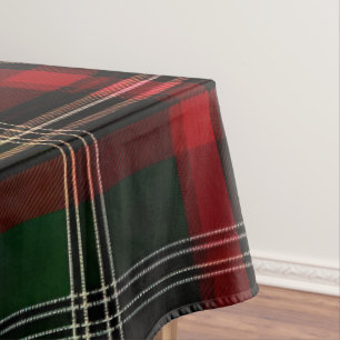 Nappe Noël À damiers écossais rouge et motif vert