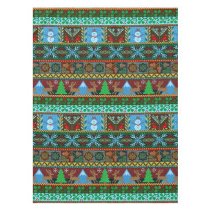 Nappe Noël a tricoté des vacances de renne de motif de