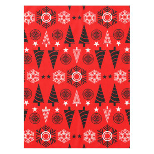 Nappe Noël Art Nouveau Rouge Et Noir