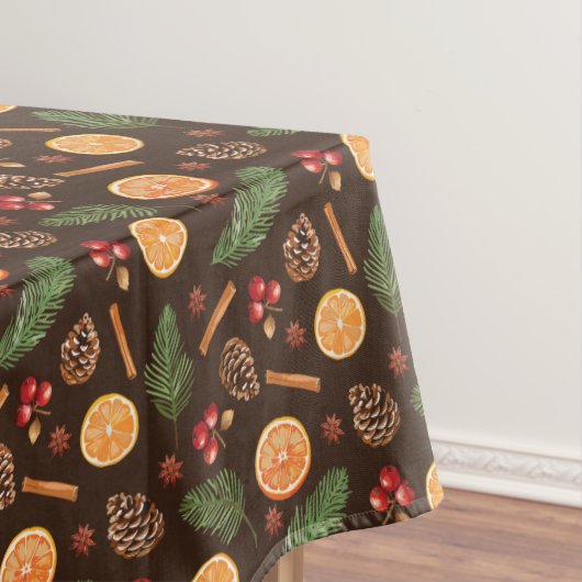 Nappe Noël botanique d'hiver rustique Motif sans couture (In Situ)