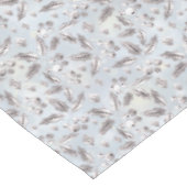 Nappe Noël, brindilles argentées, blanc, flocons de neig (Angle)