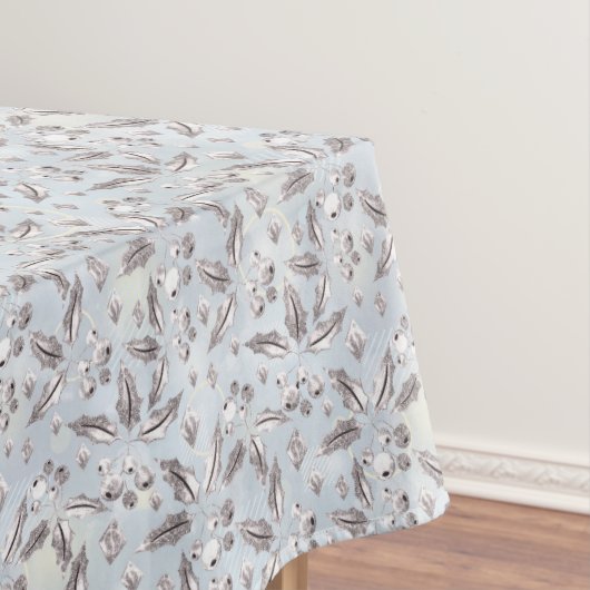 Nappe Noël, brindilles argentées, blanc, flocons de neig (In Situ)